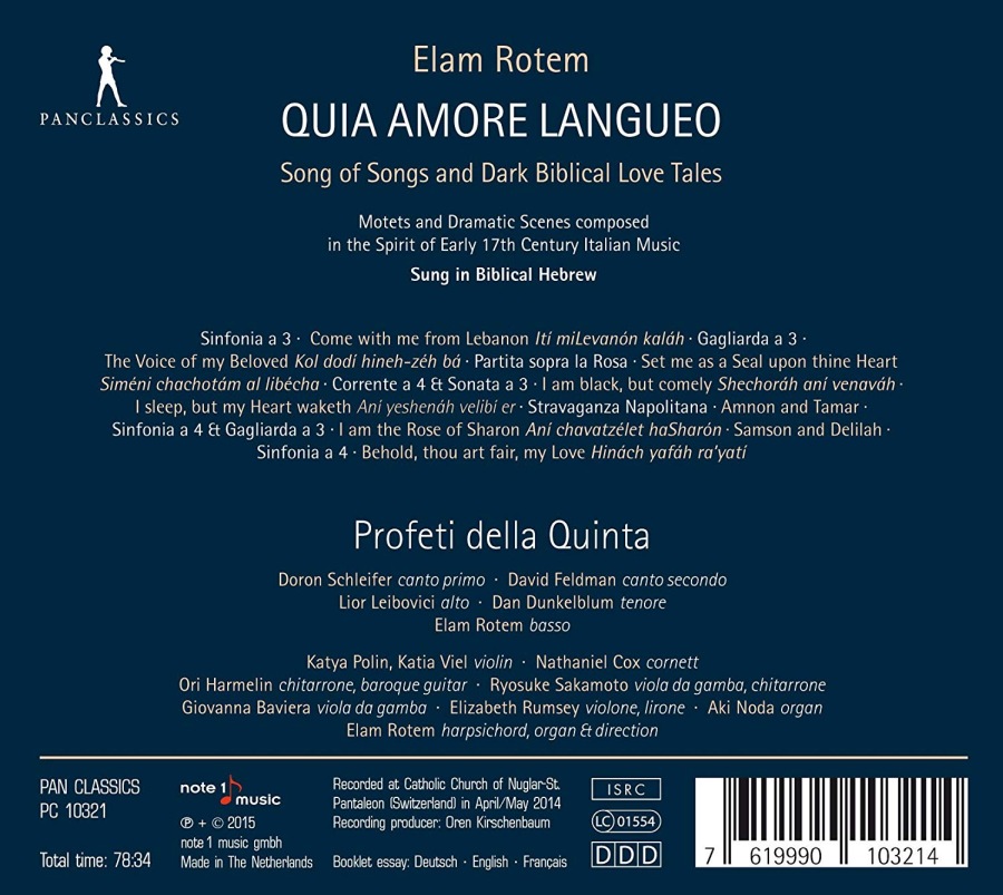 Rotem: Quia Amore Langueo, motety i sceny skomponowane w stylu XVII w. muzyki włoskiej - slide-1