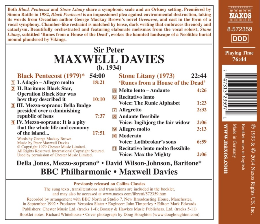 Maxwell Davies: Black Pentecost, Stone Litany - slide-1