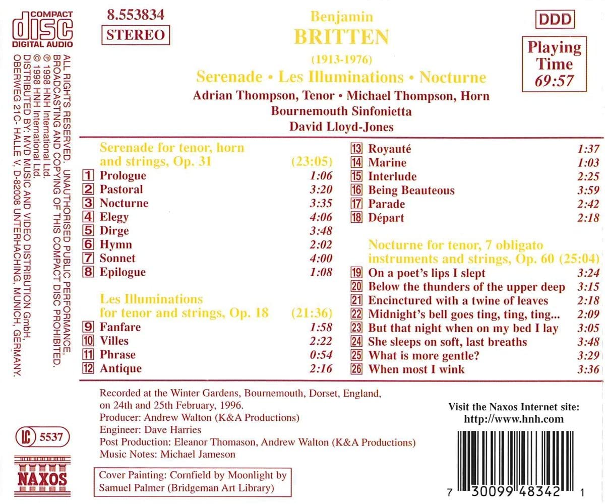 BRITTEN: Serenade, ... - slide-1