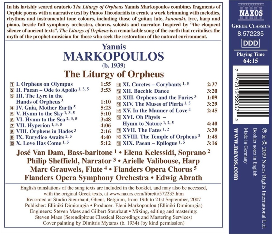 Markopoulos: The Liturgy of Orpheus on ancient Orphic poems - slide-1