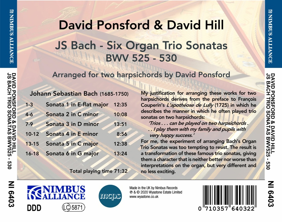 Bach: Trio Sonatas for two harpsichords - slide-1