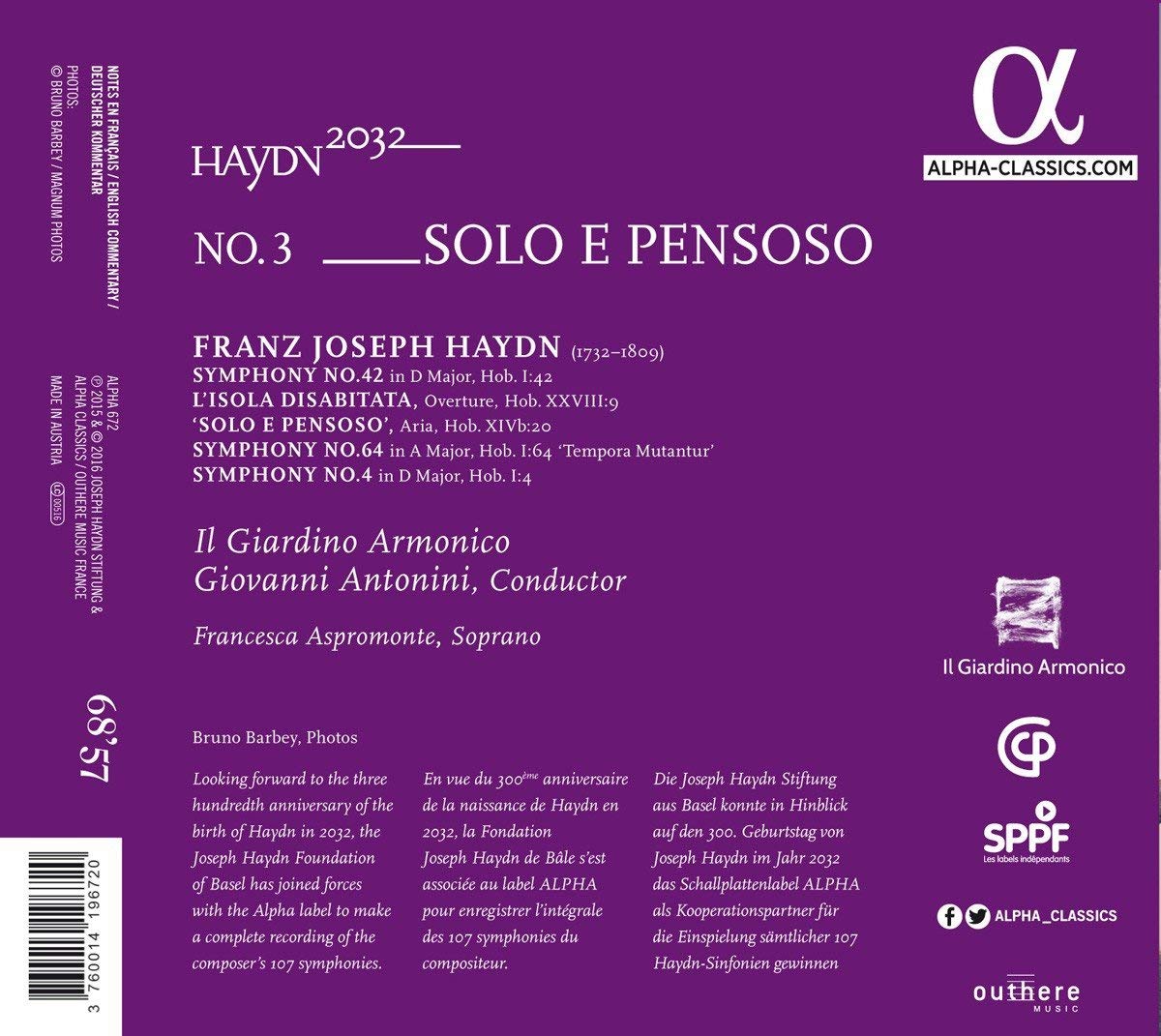 Haydn 2032 vol. 3 - Solo e Pensoso, Symphonies Nos. 4; 42; 64; Overture L’Isola Disabitata - slide-1