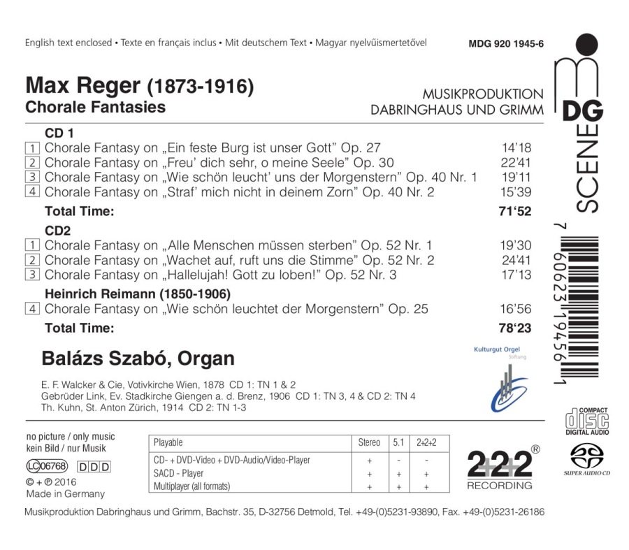 Reger: Choral Fantasies - slide-1