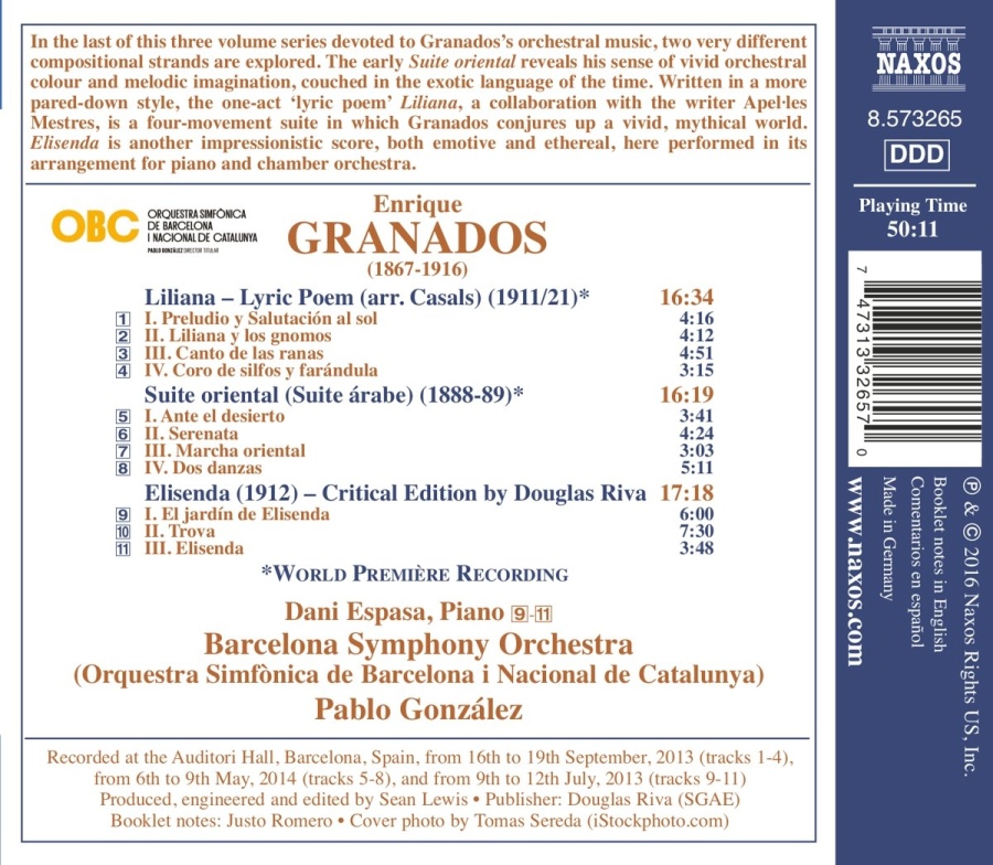 Granados: Orchestral Works Vol. 3 - Liliana (Lyric Poem) Suite oriental  Elisenda - slide-1