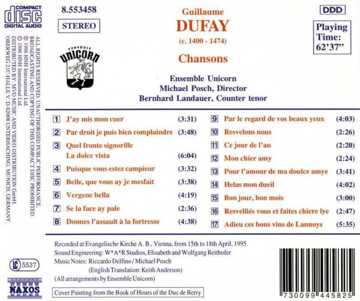 DUFAY: Chansons - slide-1