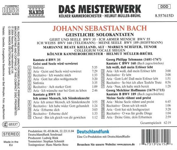 BACH / HOFFMANN / TELEMANN: Alto and Tenor Cantatas - slide-1