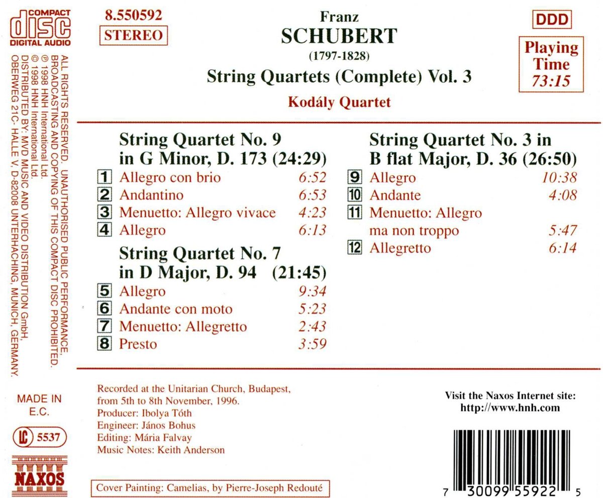 SCHUBERT: String Quartets vol. 3 - slide-1