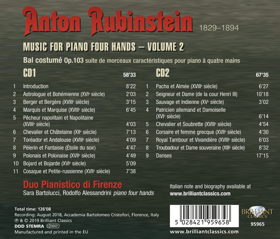 Rubinstein: Music for Piano Four Hands Vol. 2 - slide-1