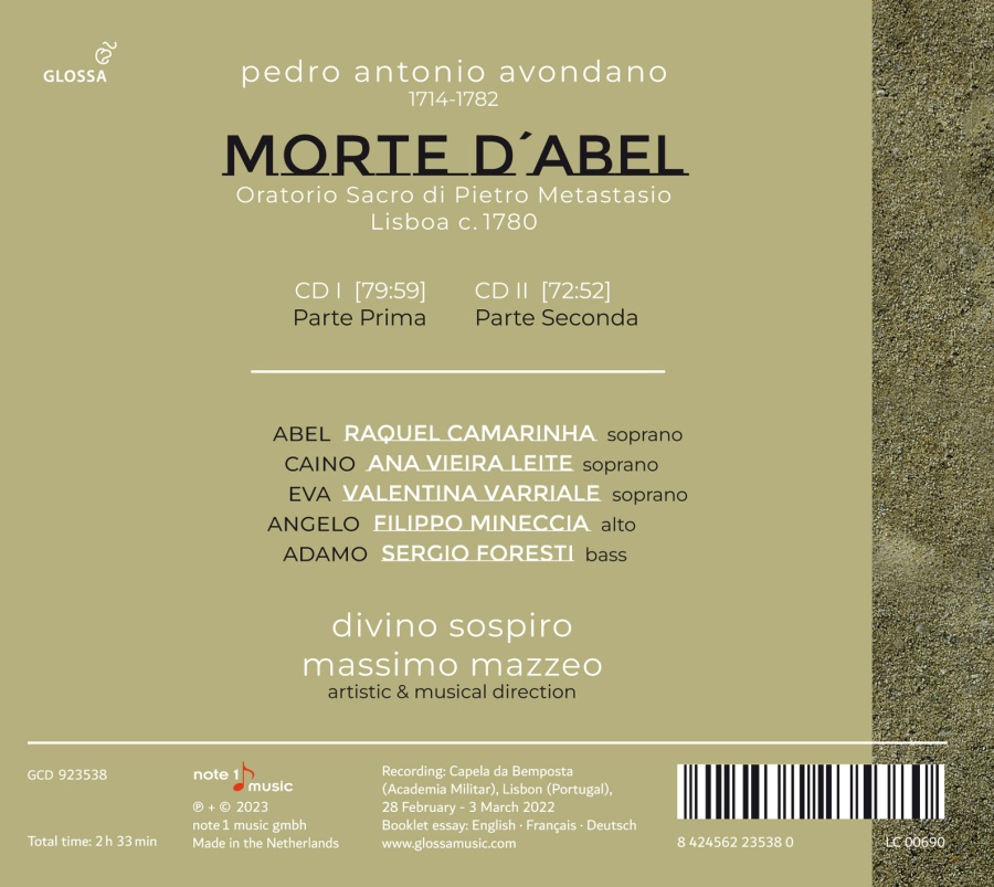 Avondano: Morte d’Abel (Oratorio) - slide-1