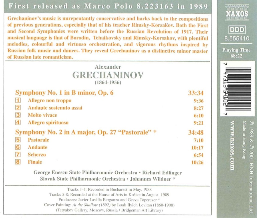 GRECHANINOV: Symphonies Nos. 1 and 2 - slide-1