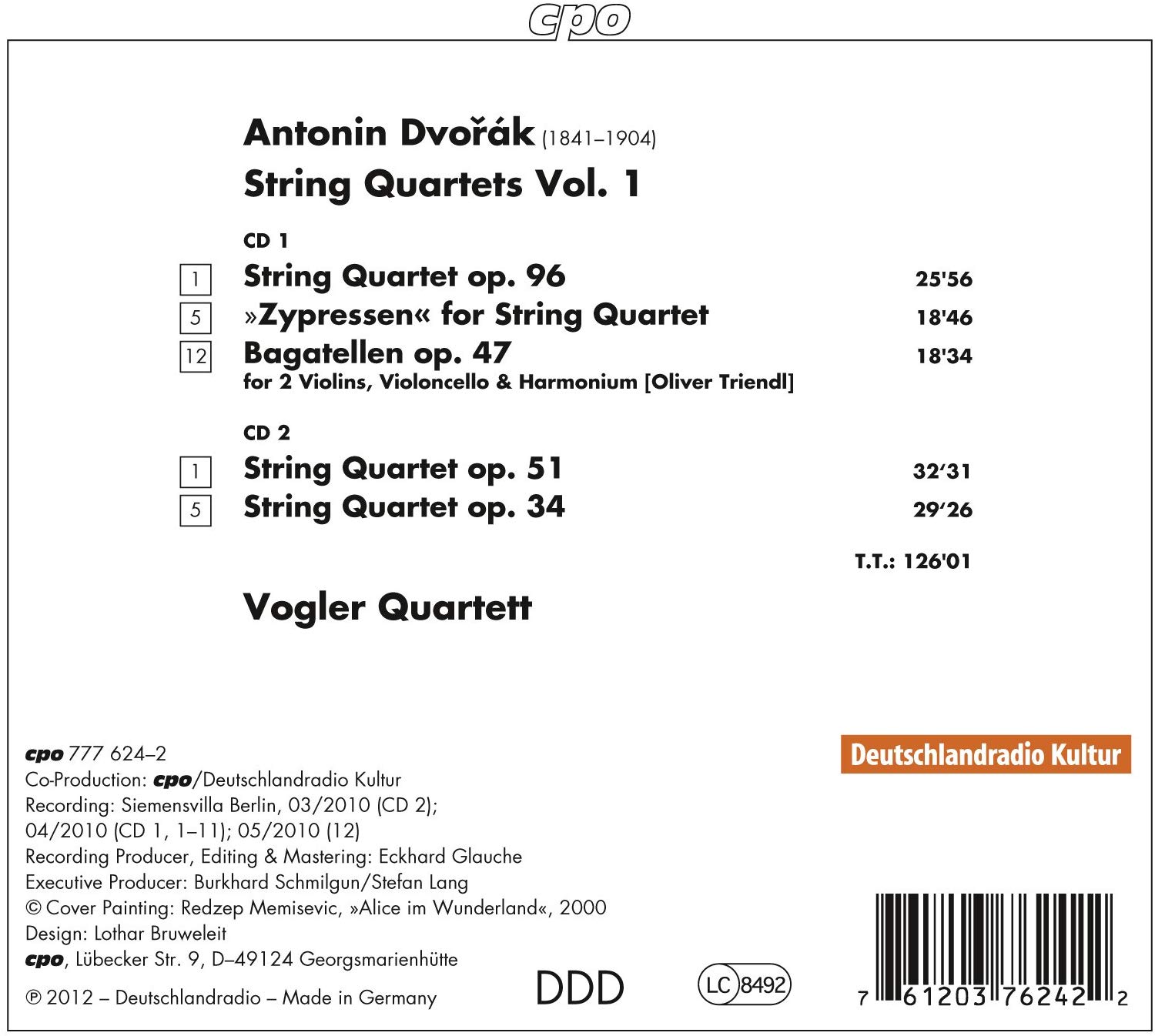 Dvorak: String Quartets Vol. 1 - slide-1