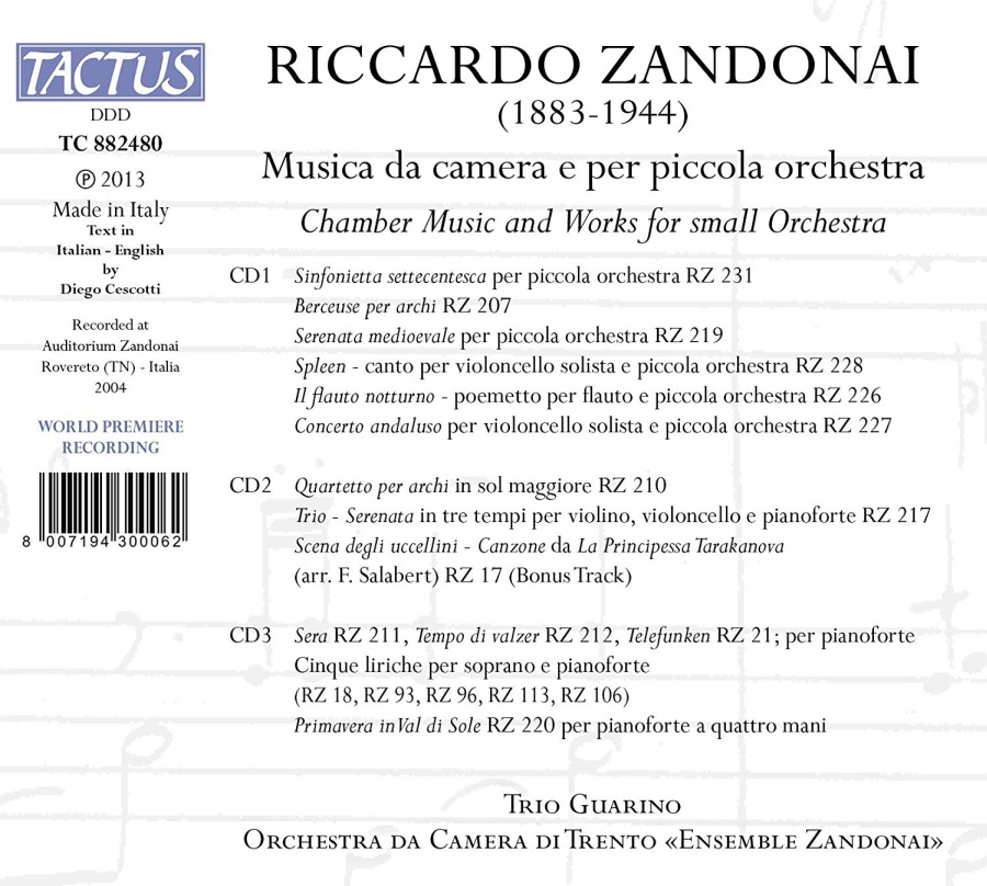 Riccardo Zandonai: Musica da camera e per piccola orchestra - slide-1