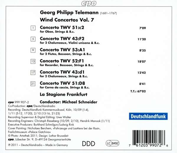 Telemann: Wind Concertos Vol. 7 - slide-1