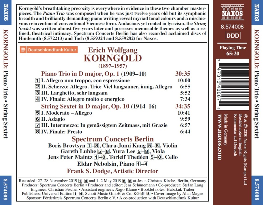 Korngold: Piano Trio Op. 1; String Sextet Op. 10 - slide-1