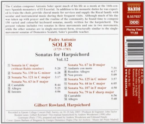 SOLER: Sonatas for Harpsichord, Vol. 12 - slide-1