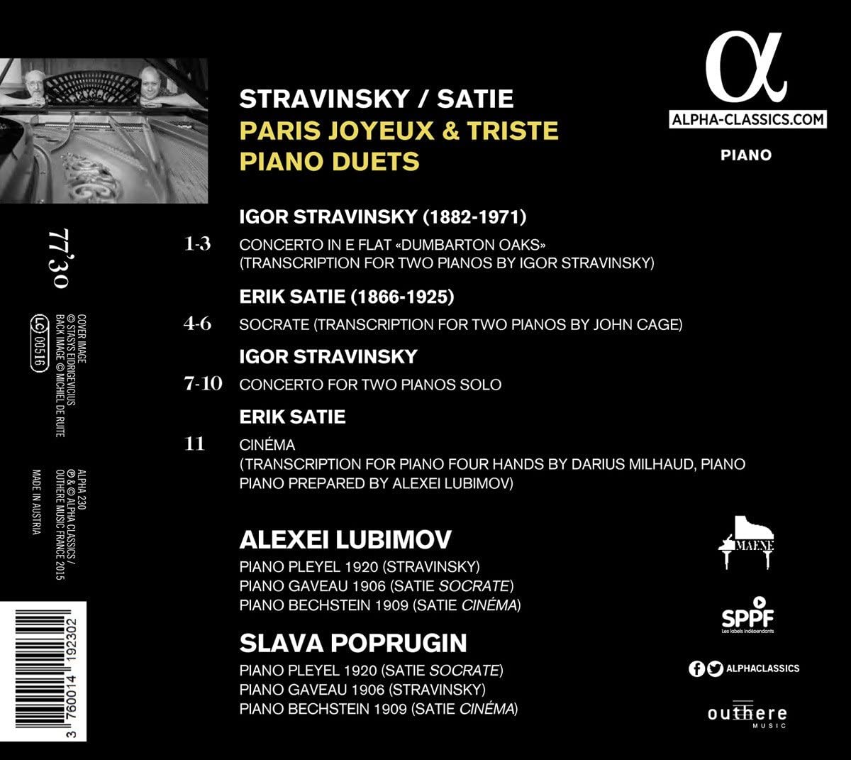 STRAVINSKY/ SATIE: Paris joyeux & triste Piano Duets - slide-1