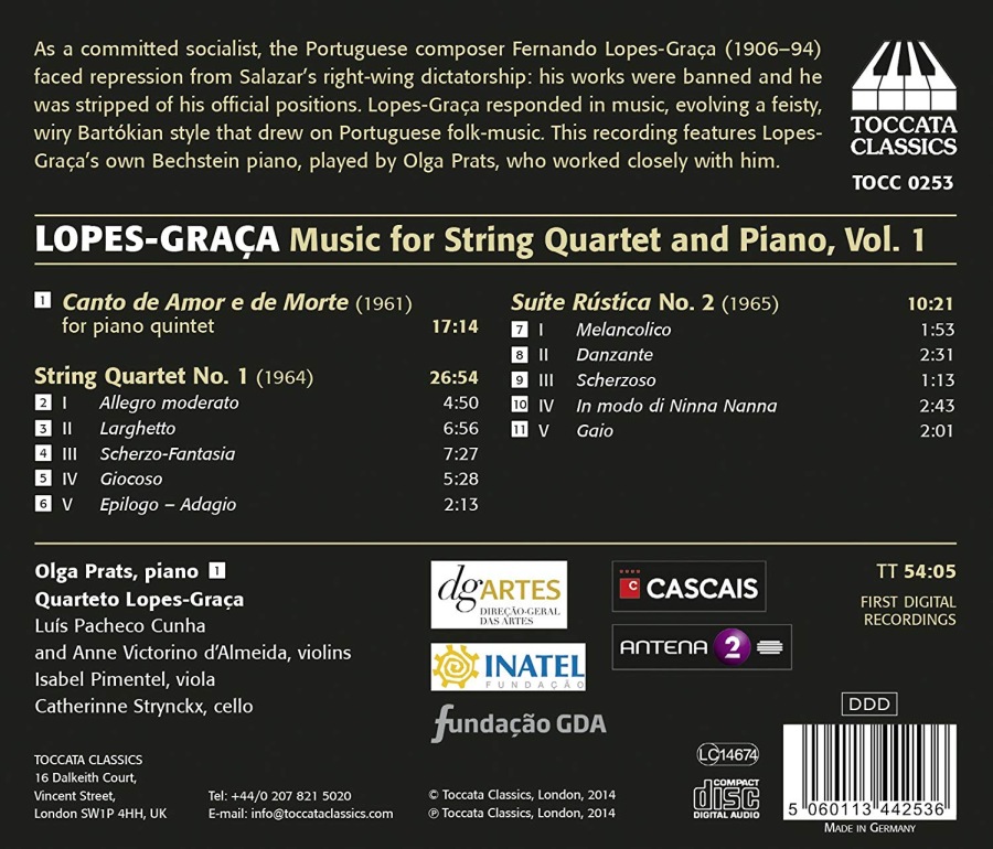 Lopes-Graça: Music for String Quartet & Piano Vol. 1 - slide-1