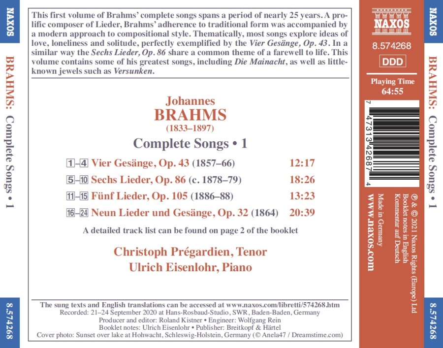 Brahms: Complete Songs Vol. 1 - slide-1
