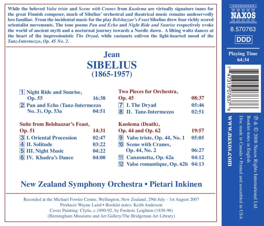 Sibelius: Night Ride and Sunrise, Belshazzar’s Feast, Kuolema - slide-1