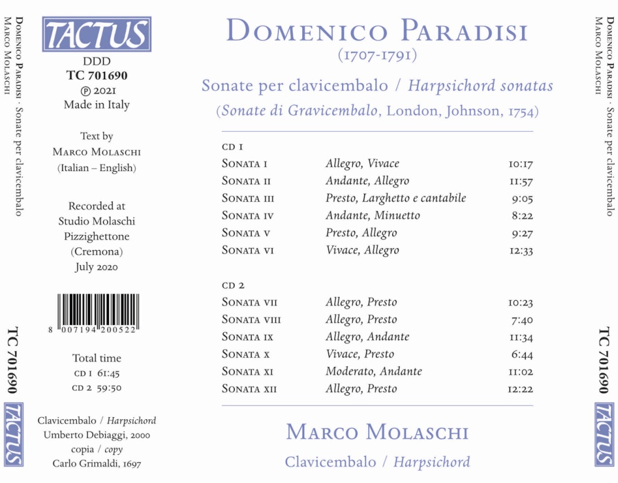 Paradisi: Harpsichord Sonatas - slide-1