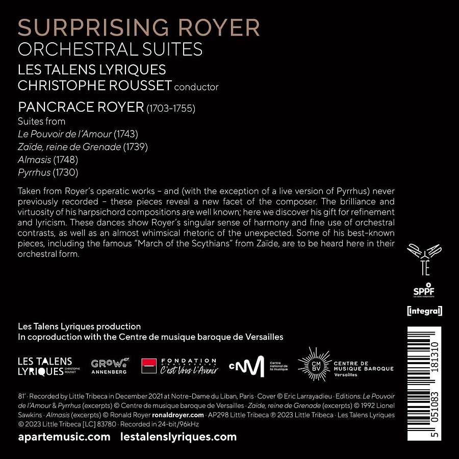 Royer: Orchestral Suites / Rousset - slide-1