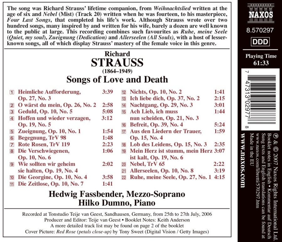 Strauss Richard: Songs of Love and Death - slide-1