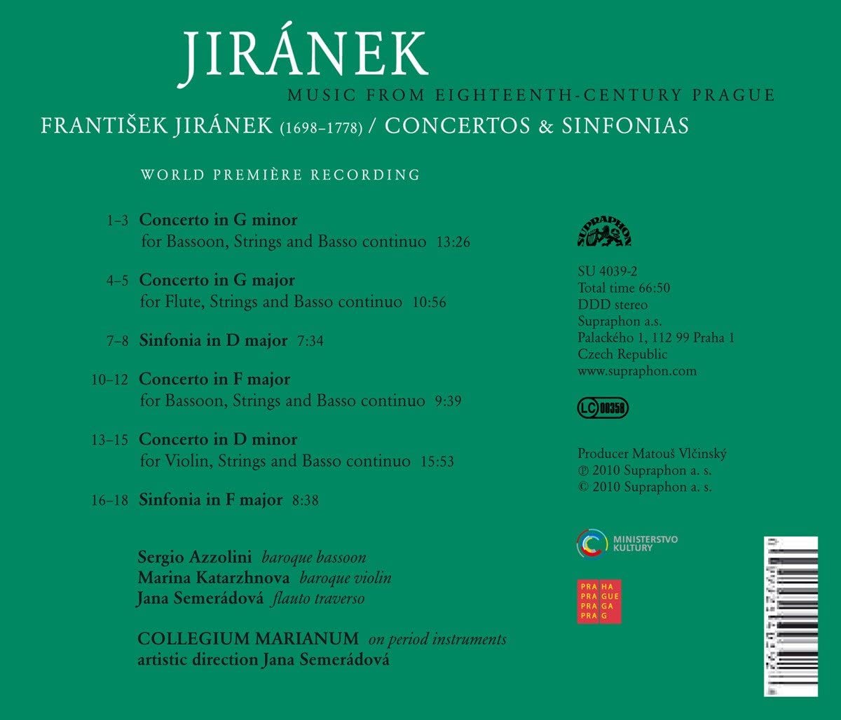 Jiranek: Concertos and Sinfonias, - slide-1