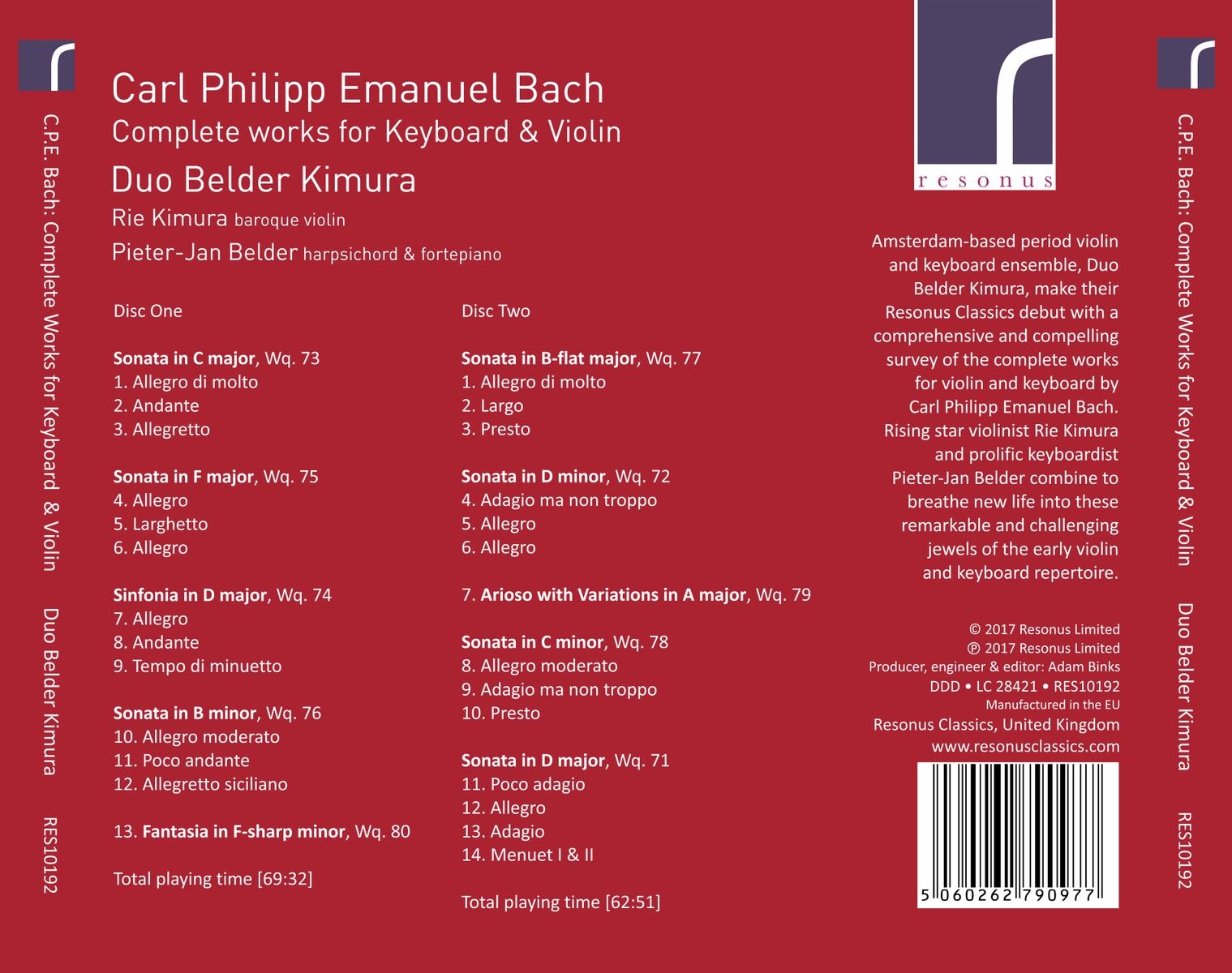 C.P.E. Bach: Complete Works for Keyboard & Violin - slide-1