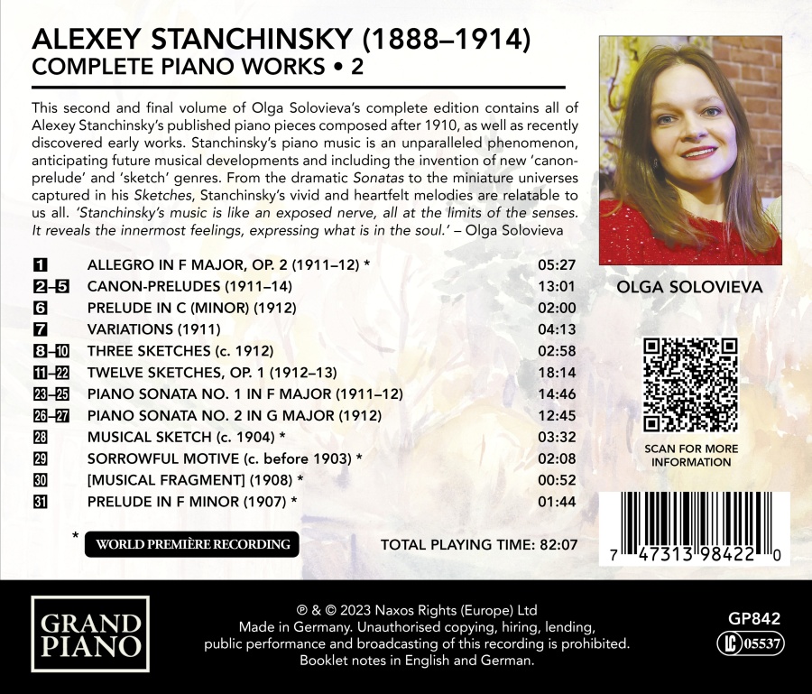 Stanchinsky: Piano Works Vol. 2 - slide-1