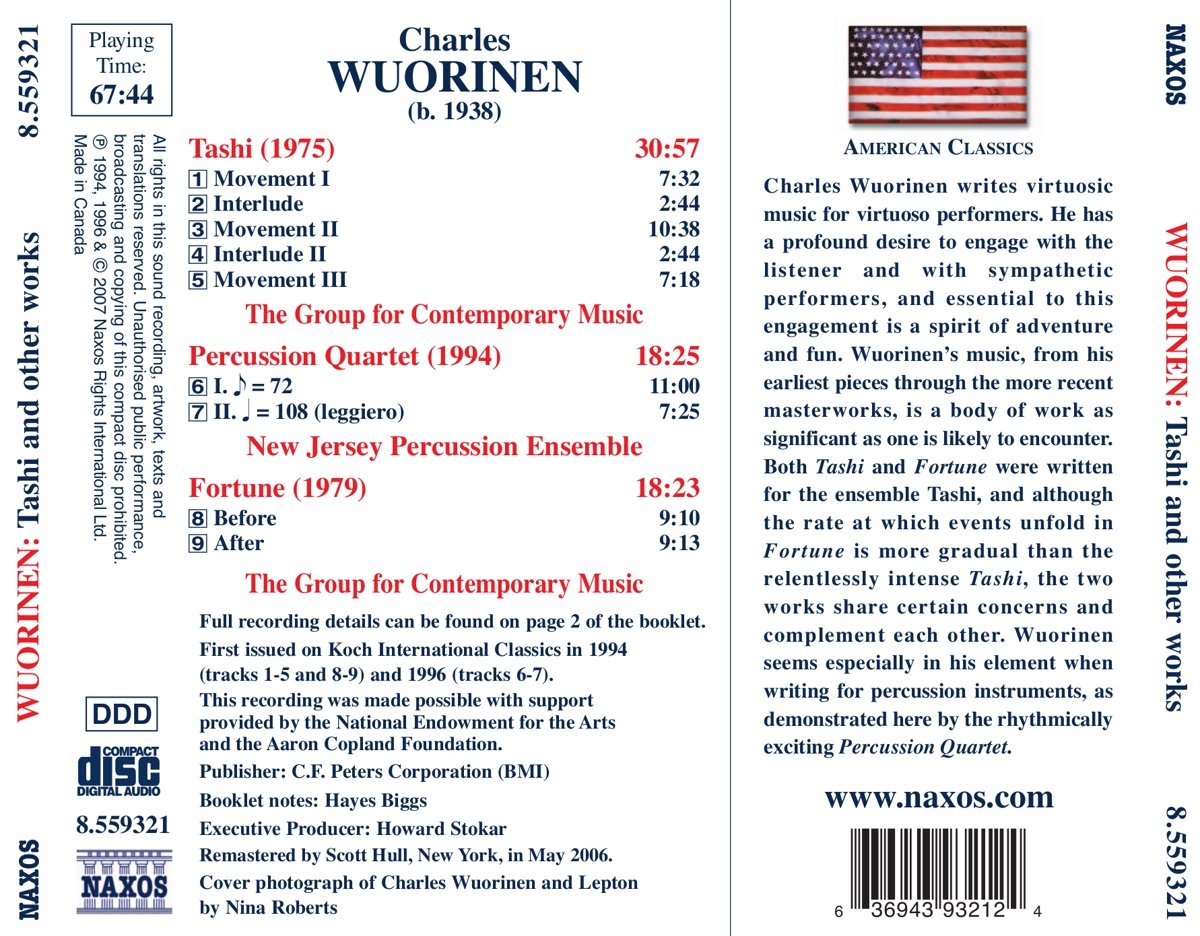 WOURINEN: Tashi; Percussion Quartet; Fortune - slide-1