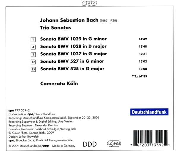 Bach: Trio Sonatas (in special arrangements) - BWV 525, 527 & BWV 1027–1029 - slide-1