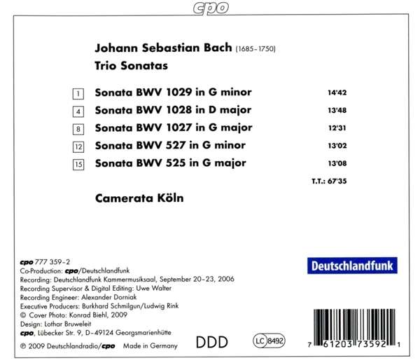 Bach: Trio Sonatas (in special arrangements) - BWV 525, 527 & BWV 1027–1029 - slide-1