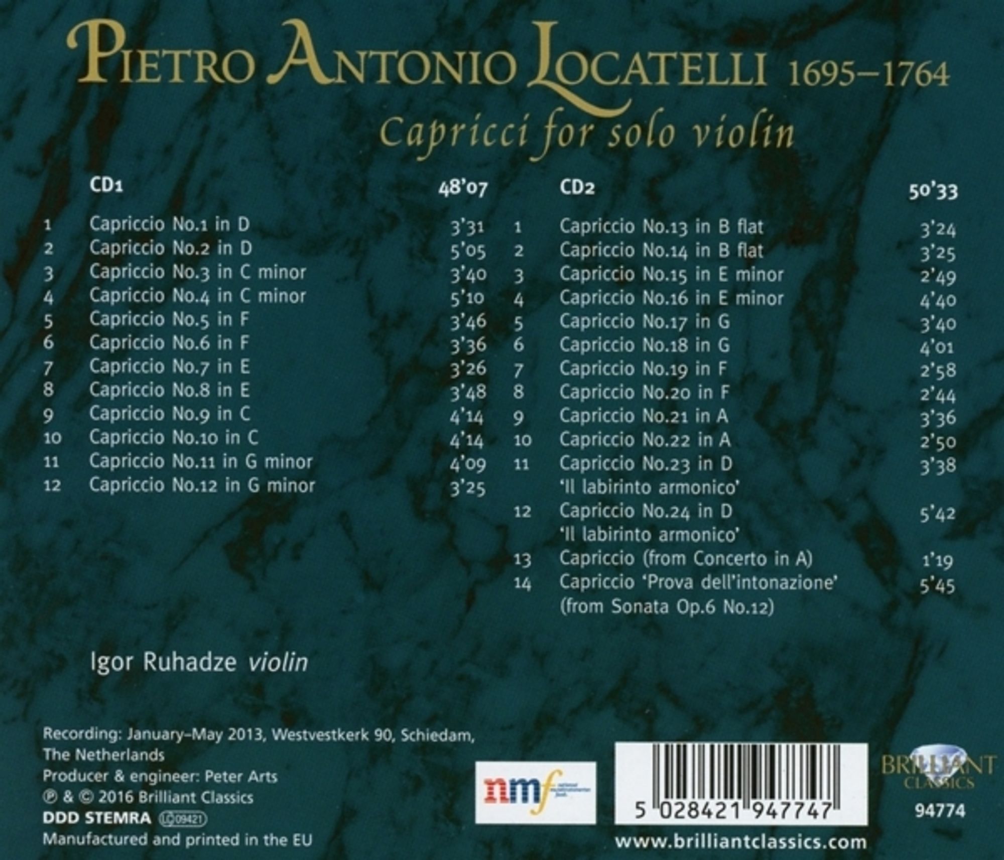 Locatelli: Capricci for Solo Violin - slide-1