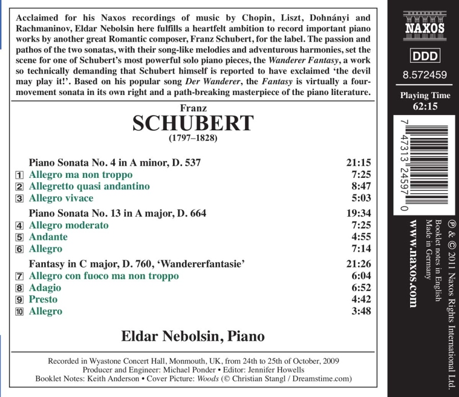 SCHUBERT: Piano Sonatas Nos. 4 & 13, Wanderer Fantasy - slide-1