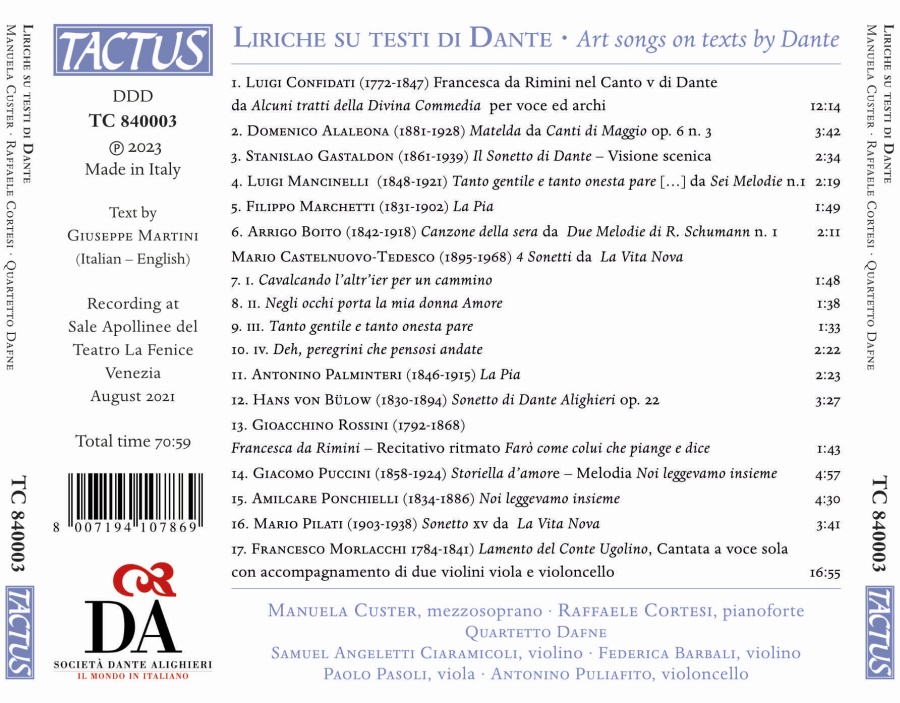 Art Songs on texts by Dante - slide-1