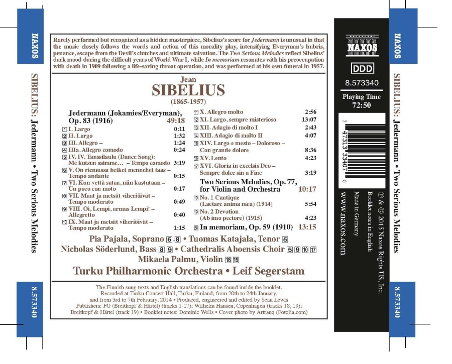 Sibelius: Jedermann Two Serious Melodies In Memoriam - slide-1
