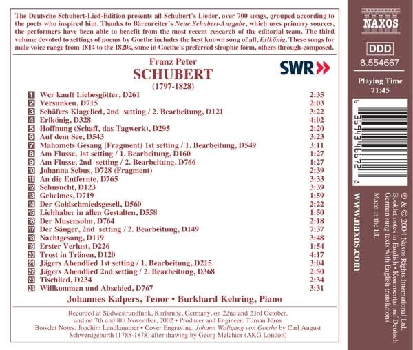 SCHUBERT: Goethe lieder vol. 3 - slide-1