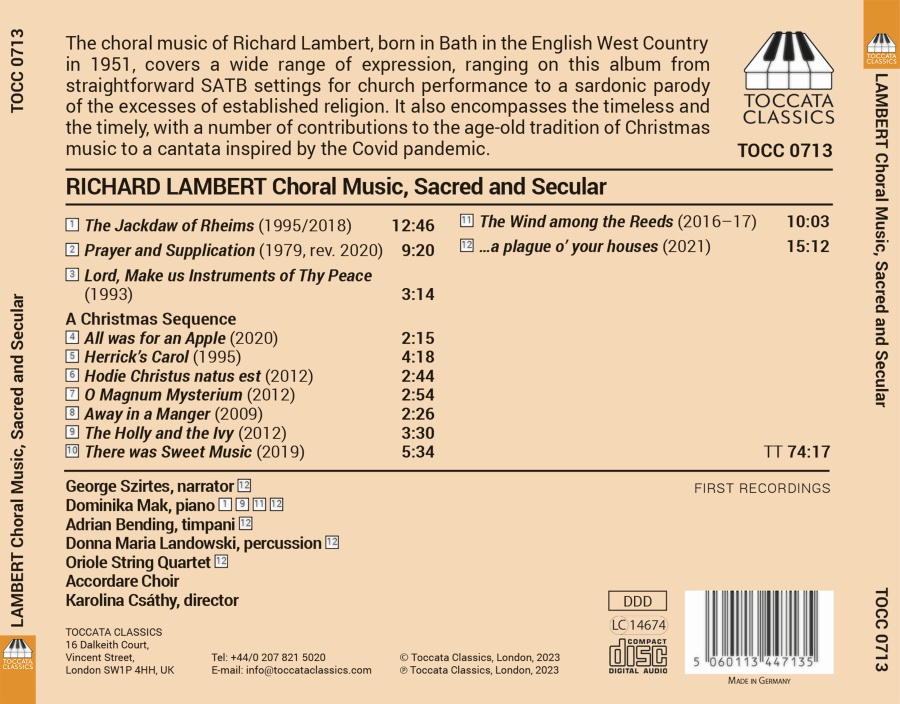 Lambert: Choral Music, Sacred and Secular - slide-1