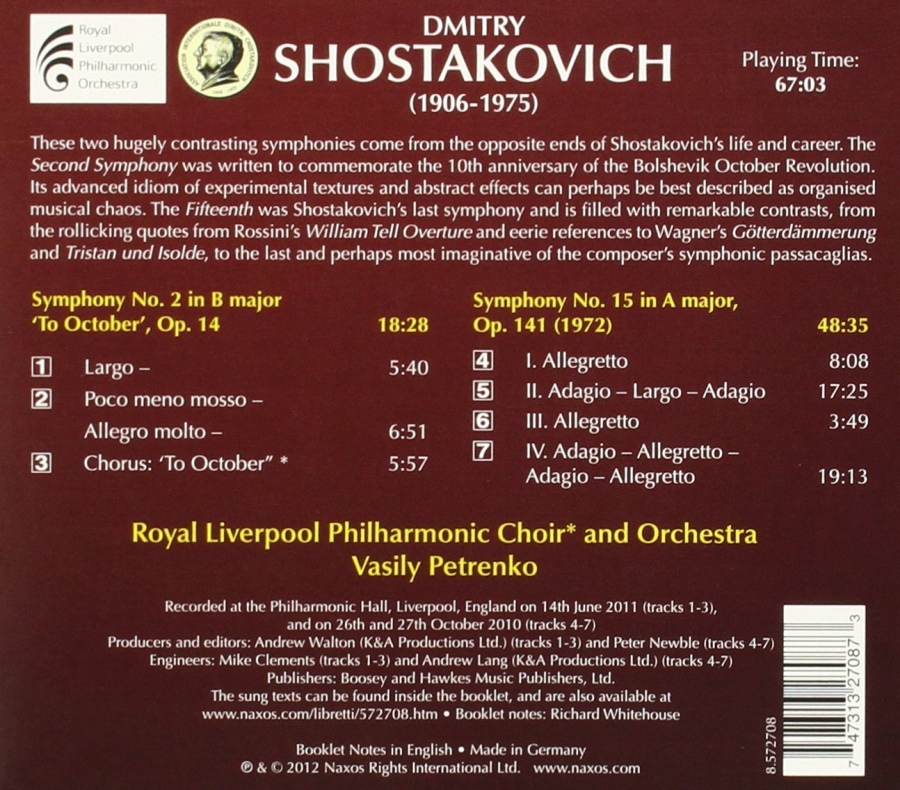 Shostakovich: Symphony No. 2 "To October" & Symphony No. 15 - slide-1