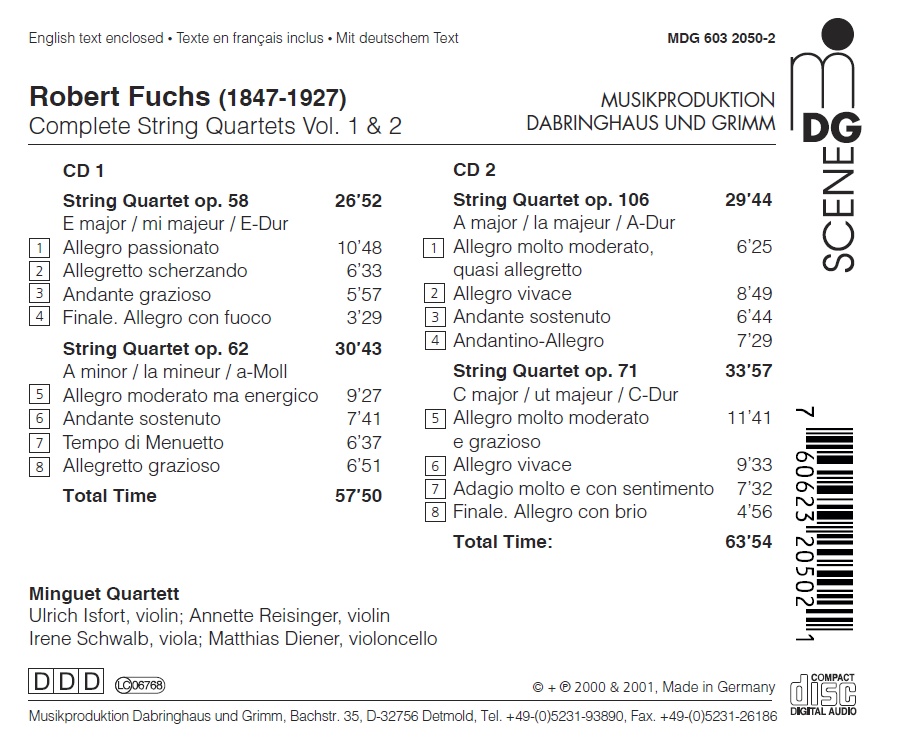 Fuchs: Complete String Quartets Opp. 58, 62, 71 & 106 - slide-1