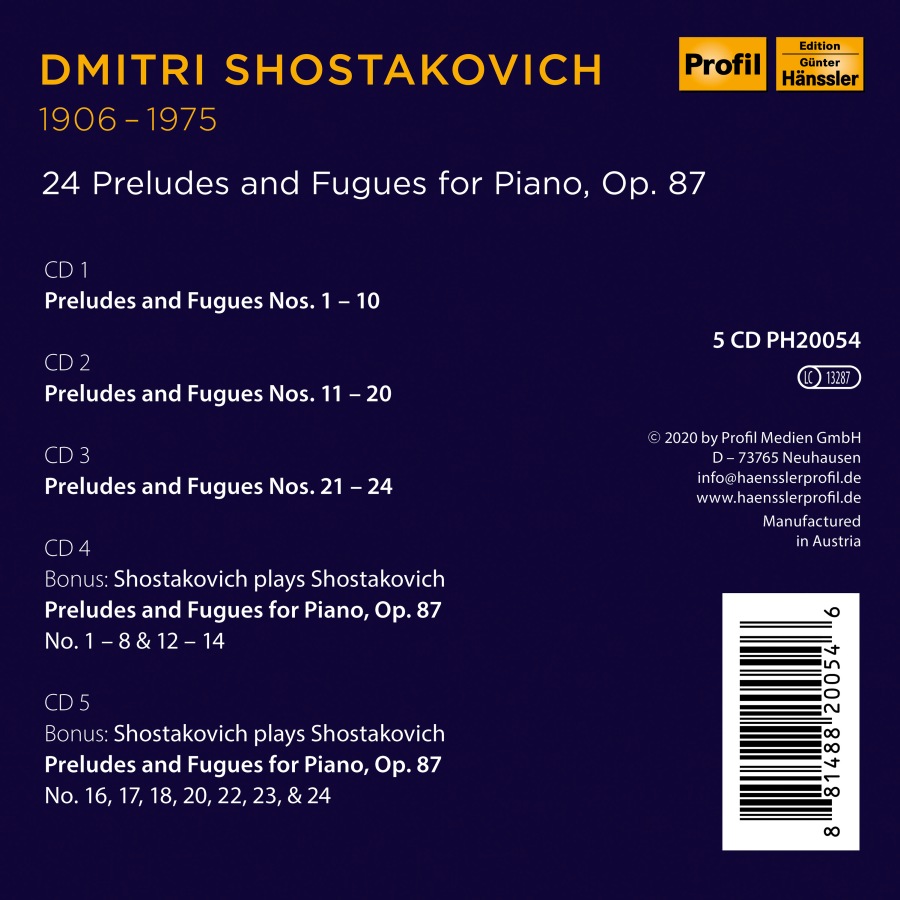 Shostakovich: 24 Preludes and Fugues for Piano, Op. 87 - slide-1