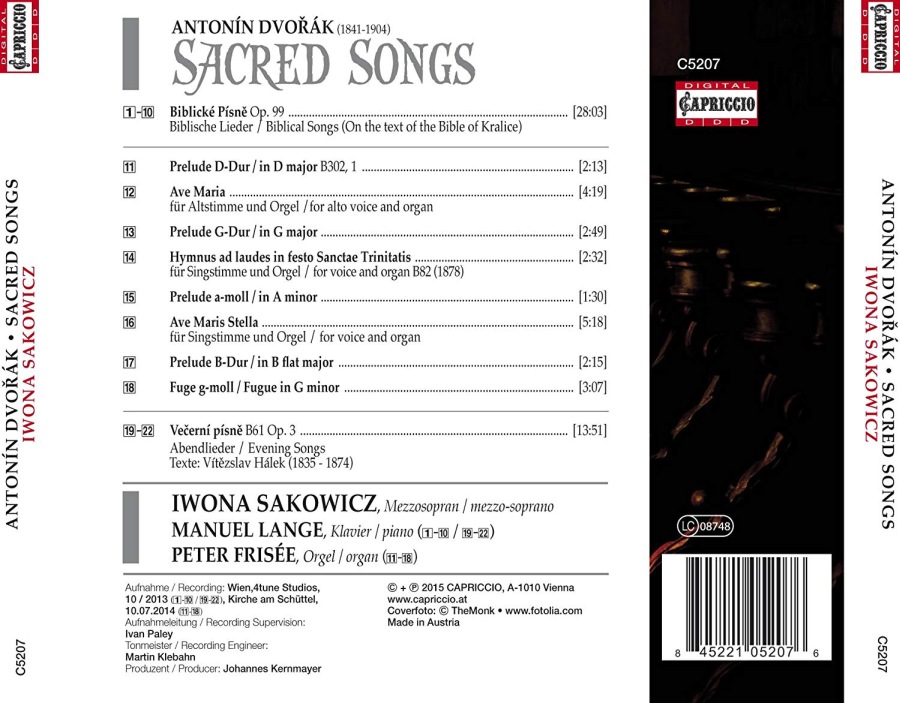 Dvorak: Sacred Songs - Ave Maria; Biblical Songs; Ave Maris Stella; ... - slide-1