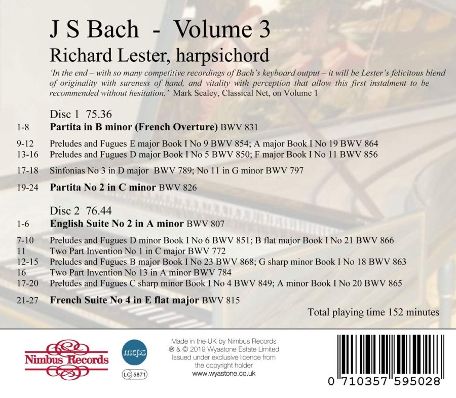 Bach: Works for Harpsichord Vol. 3 - slide-1