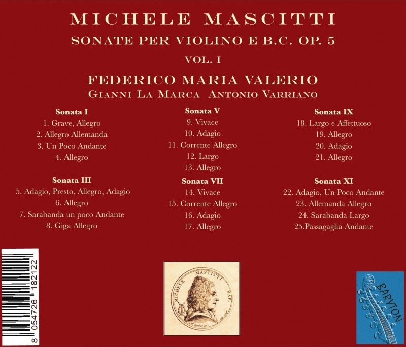 Mascitti: Sonate per Violino e b.c. Op. 5 - Vol. 1 - slide-1