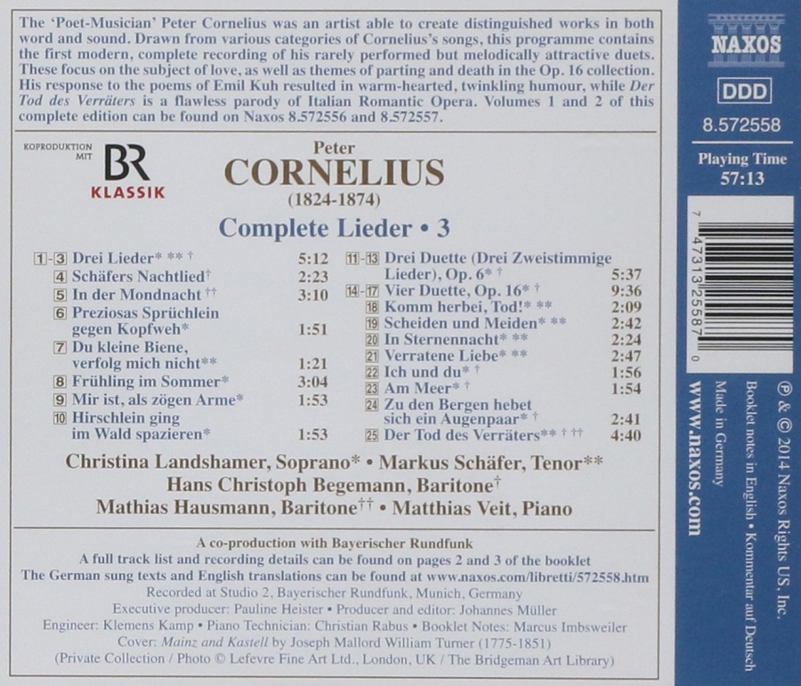 Cornelius: Complete Lieder Vol. 3 - slide-1