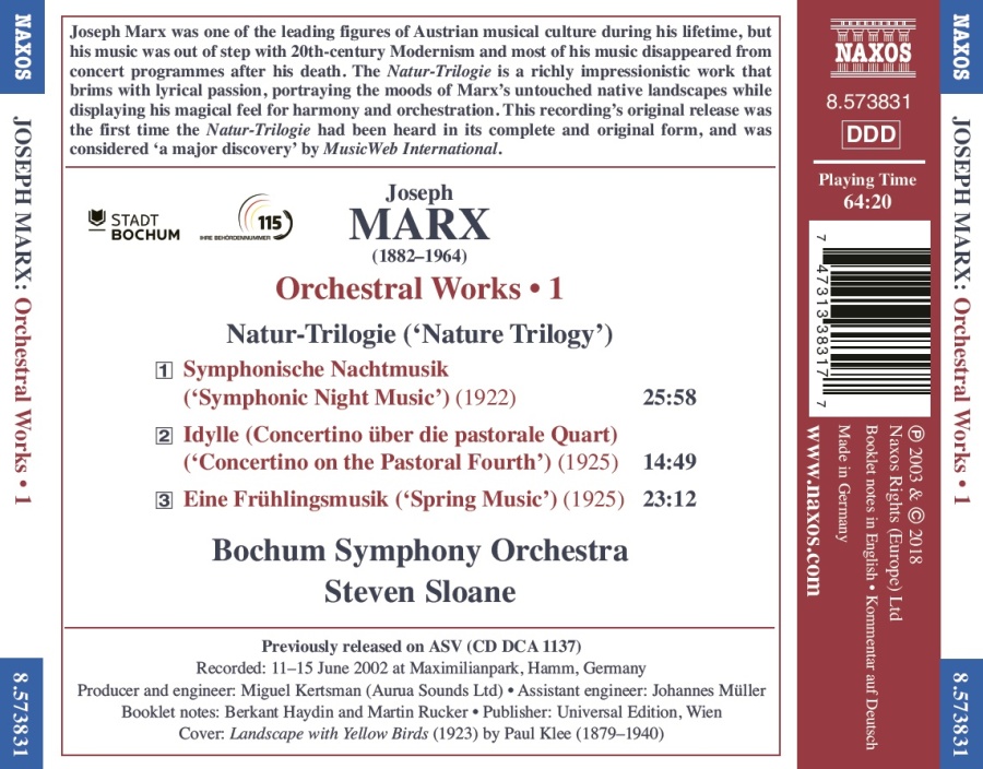 Marx: Orchestral Works Vol. 1 - slide-1