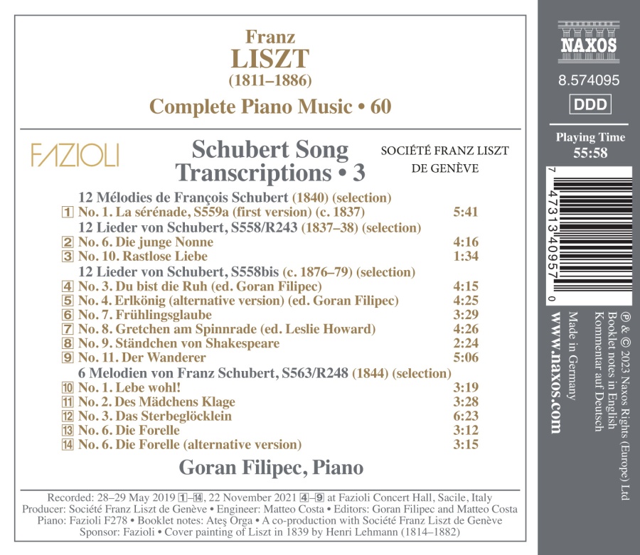 Liszt: Complete Piano Music Vol. 60 - Schubert Song Transcriptions Vol. 3 - slide-1