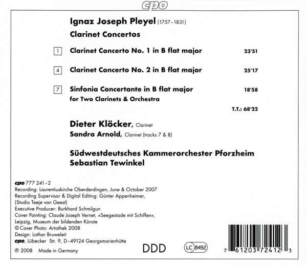 Pleyel: Clarinet Concertos 1 & 2, Sinfonia Concerta - slide-1