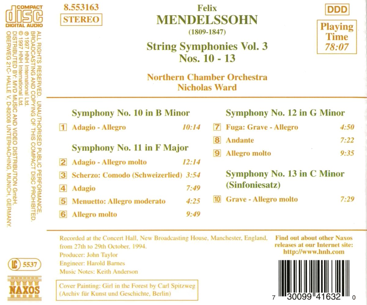 MENDELSSOHN: String Symphony vol. 3 - slide-1