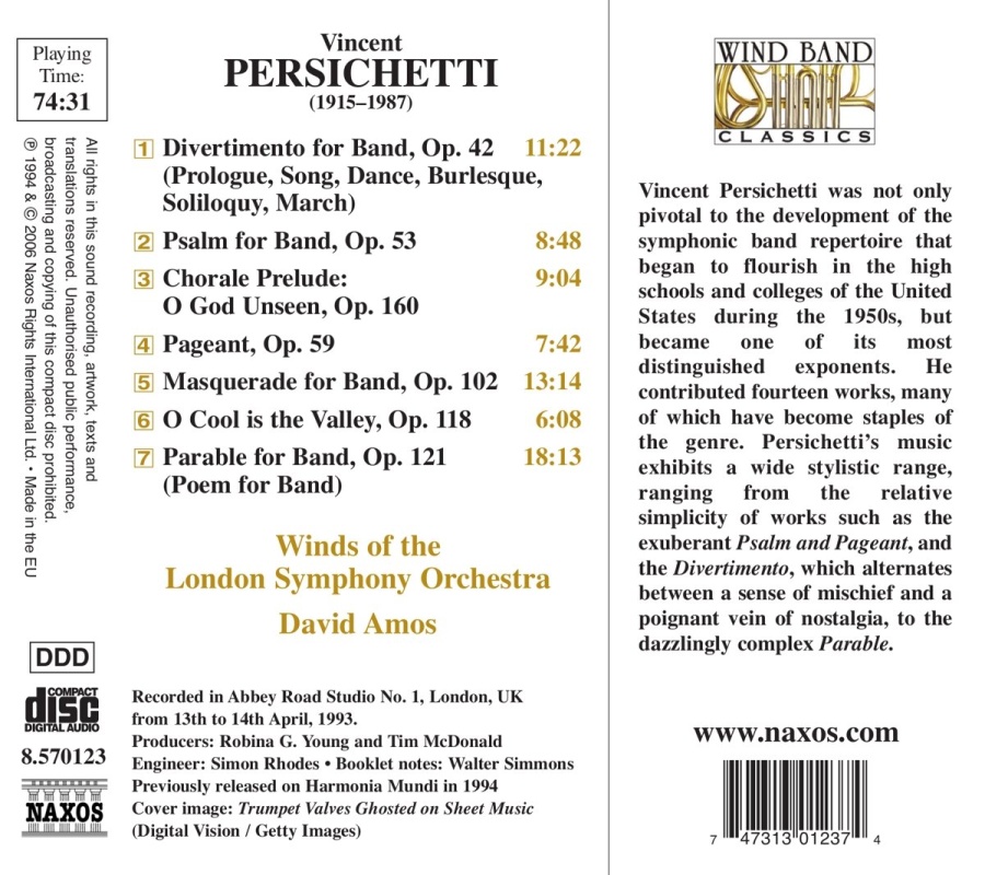 PERSICHETTI: Divertimento, Masquerade, Parable IX - slide-1